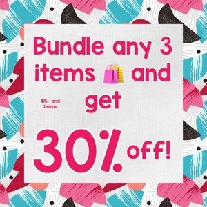 Bundle any 3 items and get 30% off!!!